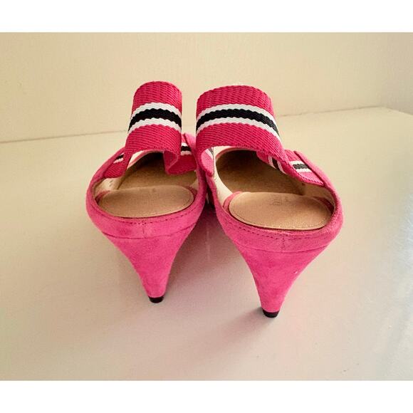 Botkier Cobble Hill Pink Suede Cone Heel Slingback Pumps Size 7 Retro Chic - Picture 2 of 6